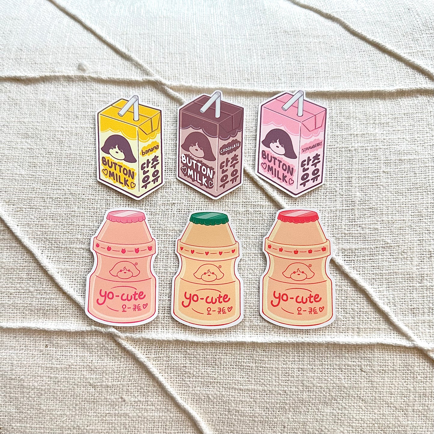 Button Drinks Stickers (6-Pack)