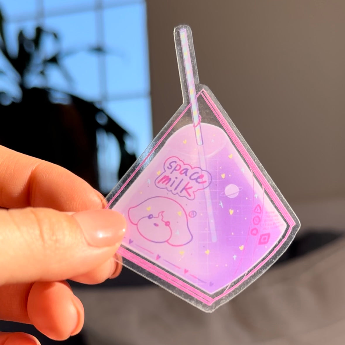 Space Milk Transparent Sticker